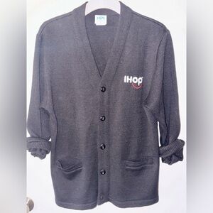 NWOT IHOP Black Button-Up Cardigan for Women/Men